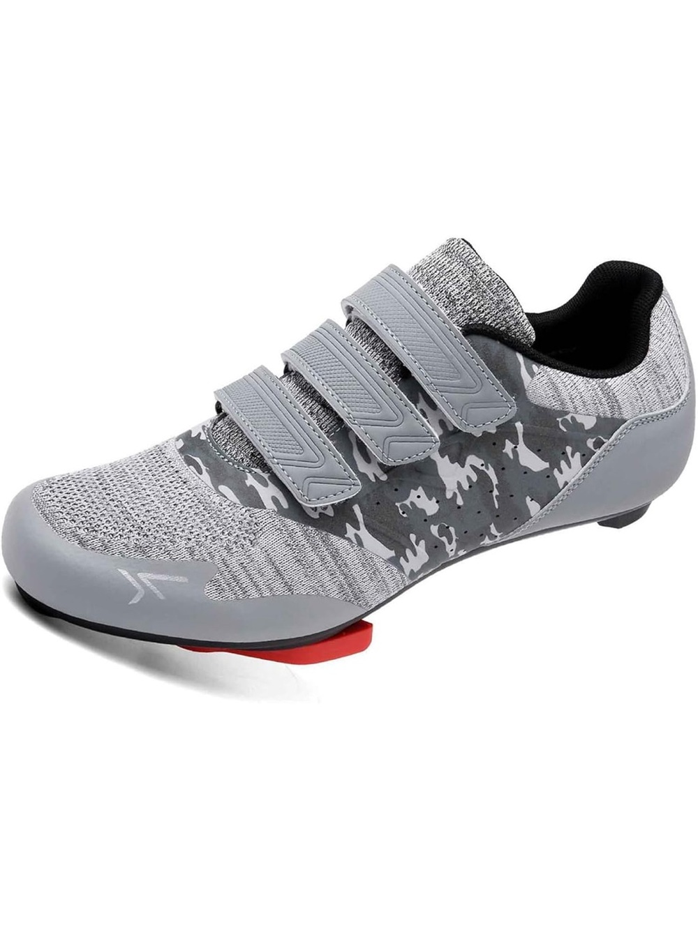 Men's Grey Camouflage Cycling Shoes with Velcro Straps